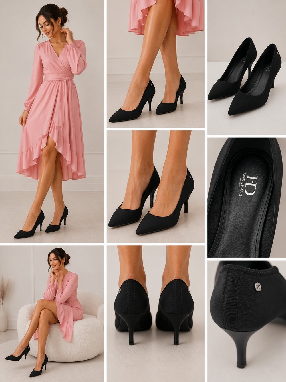Simply Vera Wang Black Pointed-Toe Mid Heel Pumps for Women